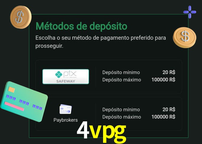 O cassino 4vpg oferece uma grande variedade de métodos de pagamento